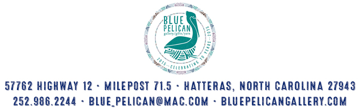 Blue Pelican Gallery 10th Anniversary logo address phone number web