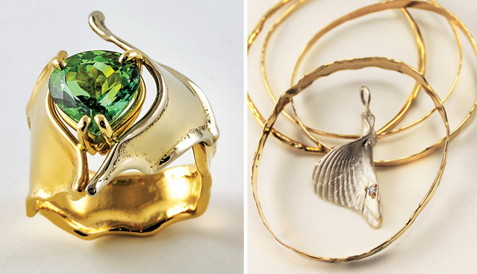 Handcrafted ring and bangle bracelets by Sara DeSpain