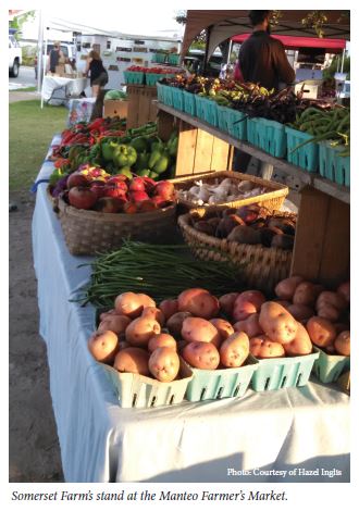 Somerset Farm’s stand at the Manteo Farmer’s Market.