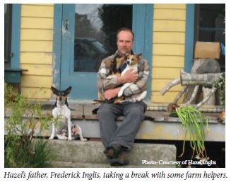 Hazel’s father, Frederick Inglis, taking a break with some farm helpers.