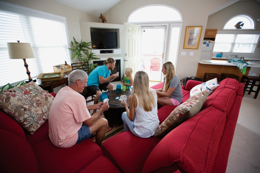 Family at a Brindley Beach Vacations rental home