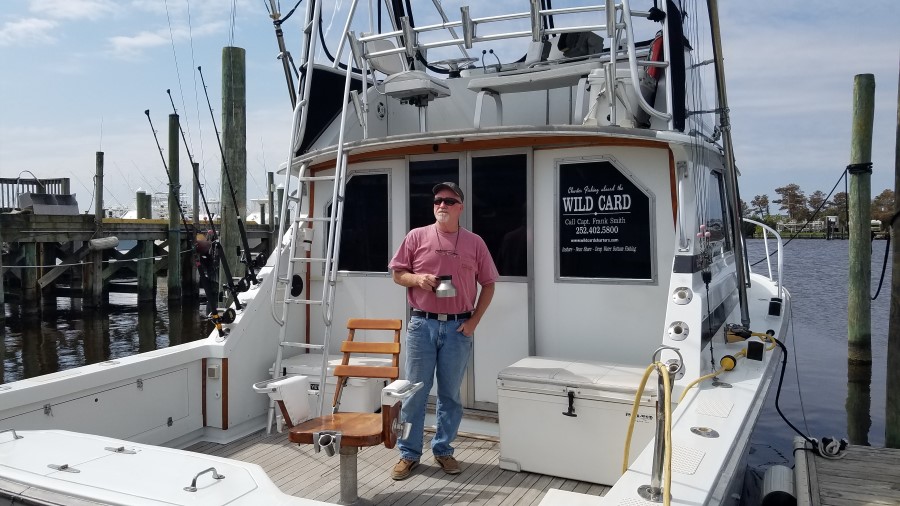 Captain Frank Smith aboard his boat the Wild Card