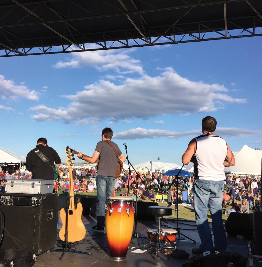 Band playing on stage at the Outer Banks Seafood Festival