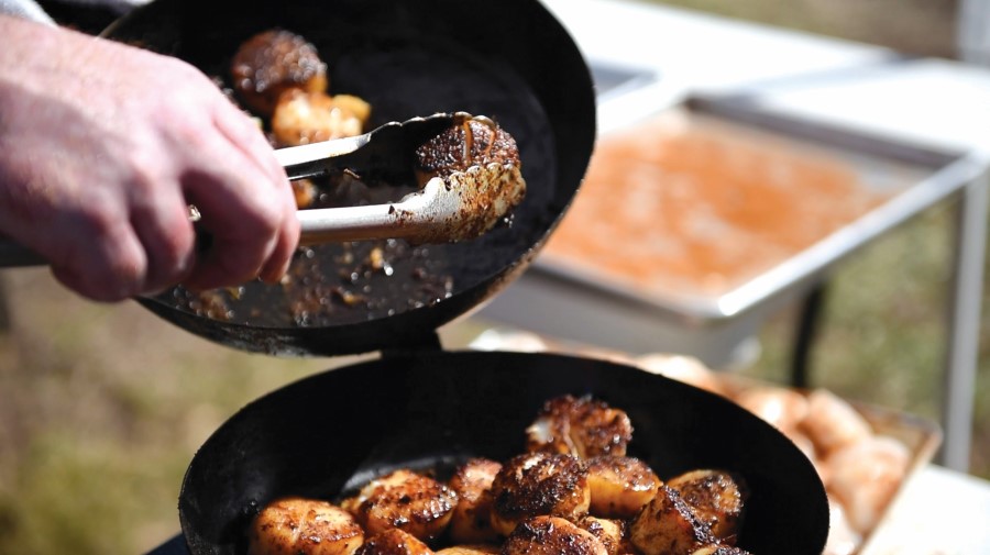 Outer Banks Seafood Festival Chef cooking scallops