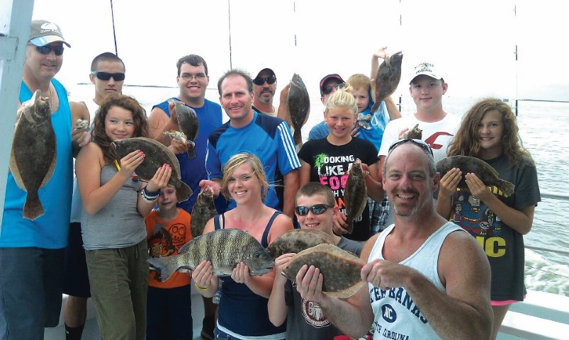 Family fishing on Crystal Dawn