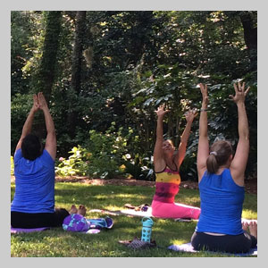 Yoga in Elizabethan Gardens