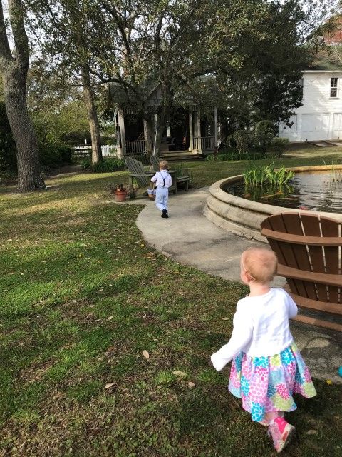 Kids Playing in the Inn's Garden