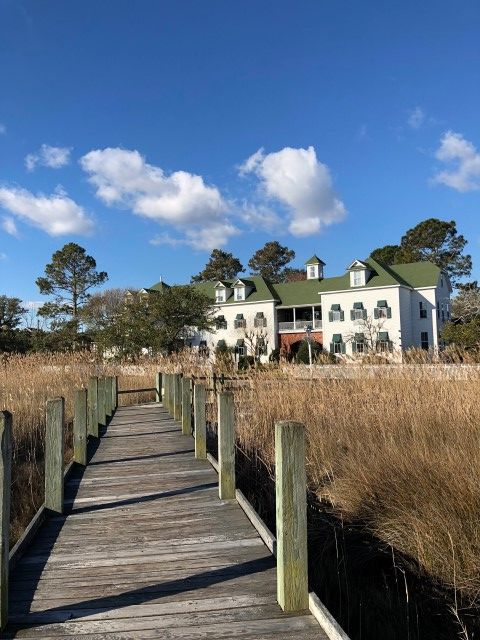 View of Inn Exterior from Waterfront and Marsh