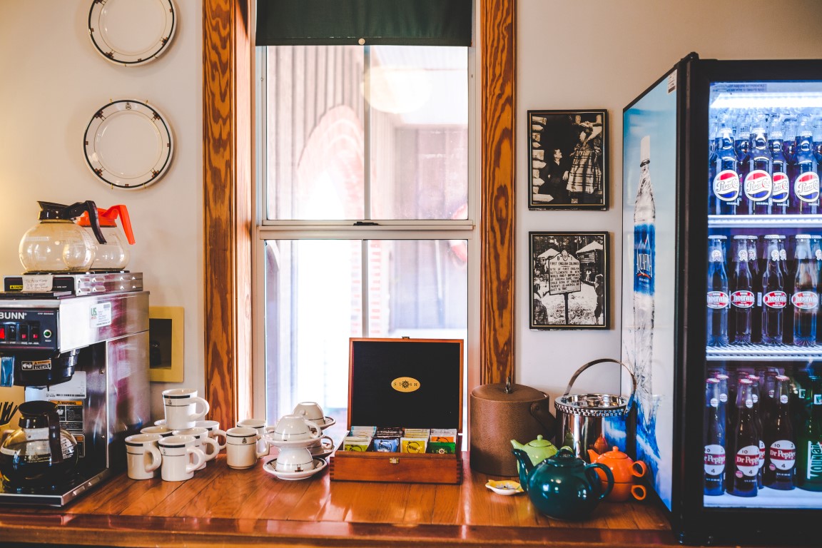 Innkeeper's Pantry with Coffee and Tea Station and Cold Drinks