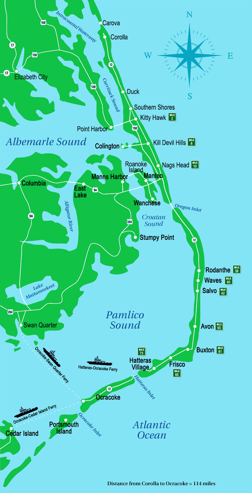 Outer Banks Map Outer Banks NC