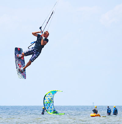 Kite-boarding in Waves NC