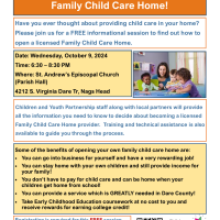 Children and Youth Partnership, Are You Interested in Providing Child Care in Your Home?