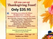Jolly Roger Restaurant, All You Can Eat Thanksgiving Feast
