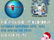 Misfit Bars of Christmas Crawl, Pig Picking at Red Drum Grill & Taphouse