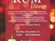 Misfit Bars of Christmas Crawl, Rum Dinner at South of KDG