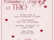 TRiO Restaurant & Market, Valentine's Day Dinner