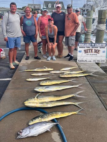 Bite Me Sportfishing Charters, Dolphins and a tuna