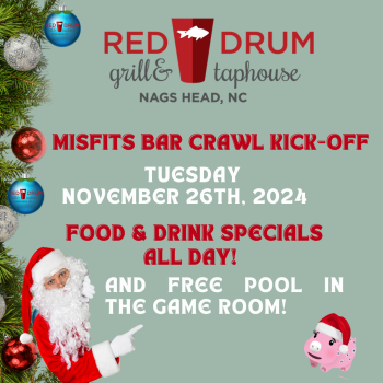 Misfit Bars of Christmas Crawl, Misfits Bar Kick-Off at Red Drum Grill & Taphouse