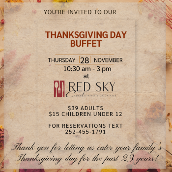 Red Sky Casual Dining & Cocktails, Thanksgiving Buffet 2024