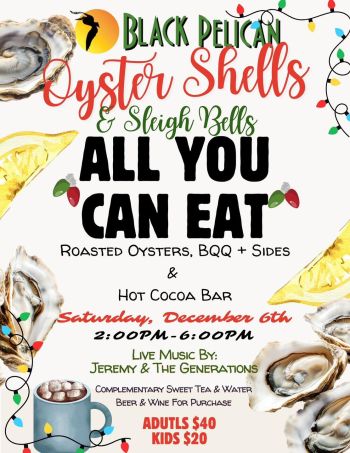 Black Pelican Oceanfront Restaurant, Oyster Shells & Sleigh Bells