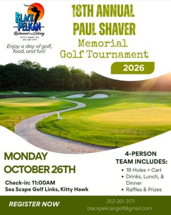 Black Pelican Oceanfront Restaurant, Paul Shaver Memorial Golf Tournament