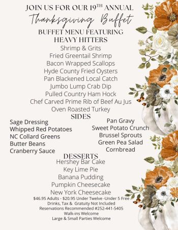 Basnight’s Lone Cedar Cafe, 19th Annual Thanksgiving Day Feast