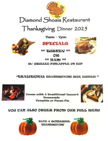 Diamond Shoals Restaurant & Sushi Bar, Thanksgiving Dinner