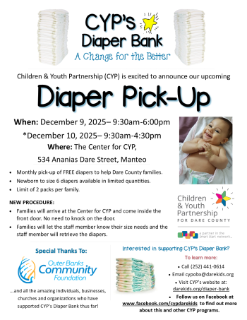 Children and Youth Partnership, Diaper Pick-Up (Manteo)