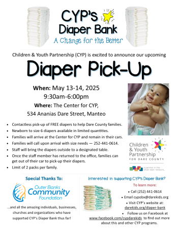 Children and Youth Partnership, Diaper Pick-Up (Manteo)
