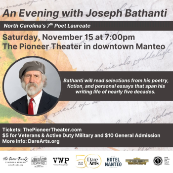 The Pioneer Theater, An Evening with Joseph Bathanti