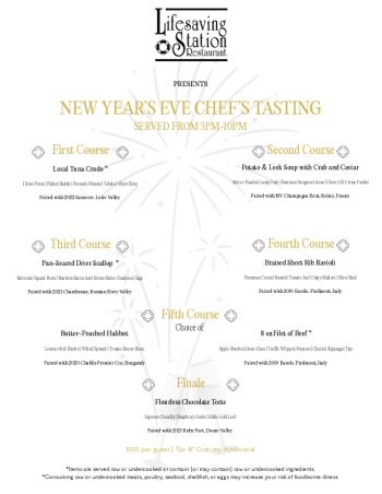 Sanderling Resort, New Year's Eve Chef's Tasting