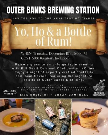 Outer Banks Brewing Station, Tasting Dinner Series: Yo, Ho & A Bottle of Rum