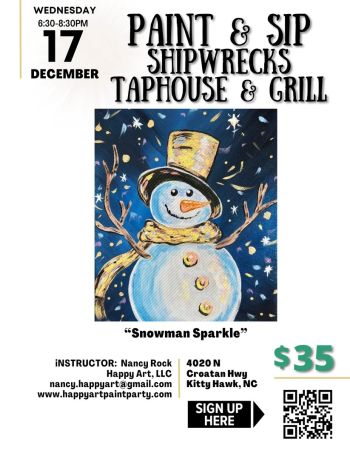 Shipwrecks Taphouse & Grill, "Snowman Sparkle" Paint & Sip