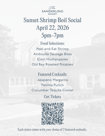 Sanderling Resort, Sunset Shrimp Boil Social