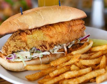 Black Pelican Oceanfront Restaurant, Fresh Seafood Po' Boy