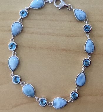 Gulf Stream Gifts, Larimar & Blue Topaz Bracelet