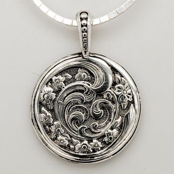 Silver Bonsai Gallery, Dogwood and Waves Pendant