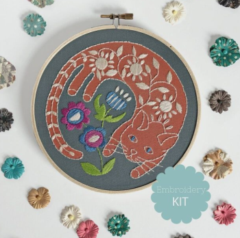 Mermaid’s Folly, Garden Cat Embroidery Kit