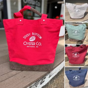 Sticky Bottom Oyster Company, Beach Tote Bags