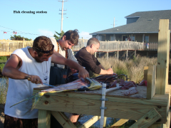 Fish cleaning station at Camp Hatteras