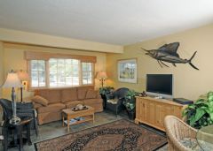 Living room of Captain's Cottage at Captain's Landing