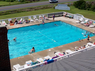 Outdoor pool at Camp Hatteras