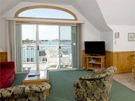 Entertainment area of a suite at Ocracoke Harbor Inn