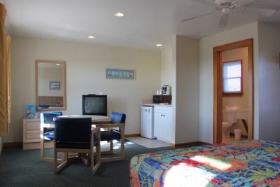 Second floor bedroom at Pony Island Motel
