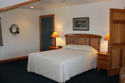 Poolside bedroom at Pony Island Motel