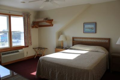 Poolside bedroom at Pony Island Motel