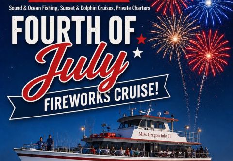 Miss Oregon Inlet II Head Boat Fishing, 4th of July Sunset & Fireworks Cruise