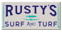 Logo for Rusty's Surf & Turf Restaurant on Hatteras Island